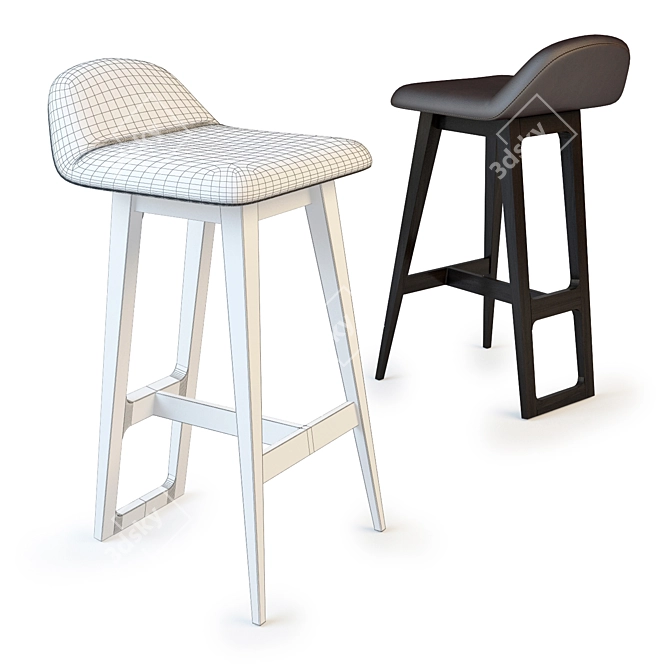 Stylish OKHA NANCY Barstool: Sleek Design and Comfortable Seating 3D model image 2