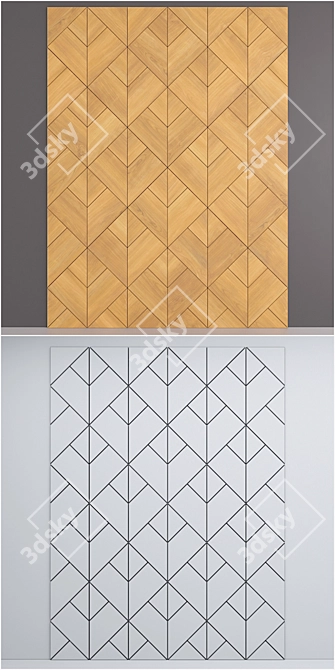 Cherry Tulip WoodWalls - Seamless Panels 3D model image 3