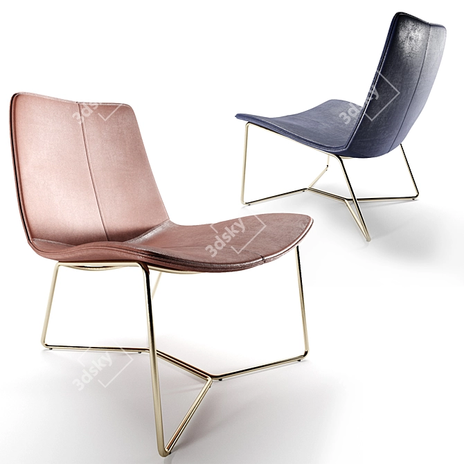 Slope Leather Lounge Chair: Elegant Comfort 3D model image 1