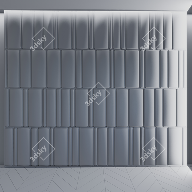 Sleek Rectangular Wall Panel 3D model image 2