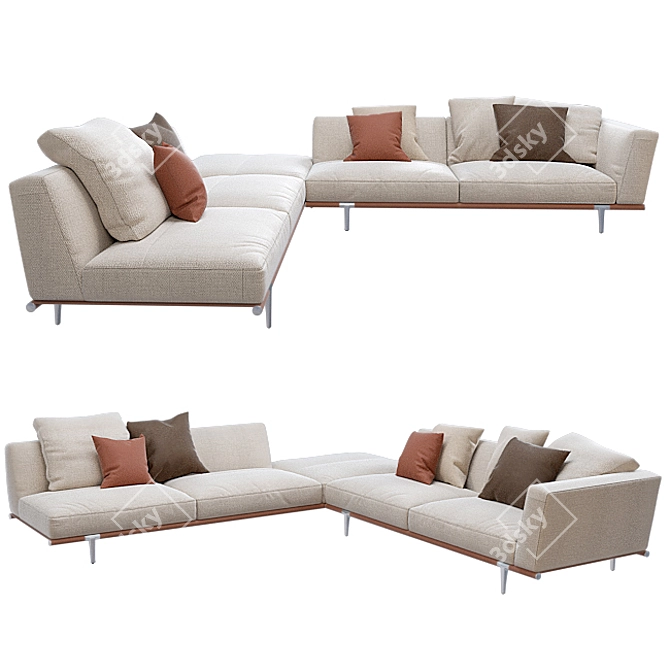 Luxurious Let It Be Sofa by Poltrona Frau 3D model image 1