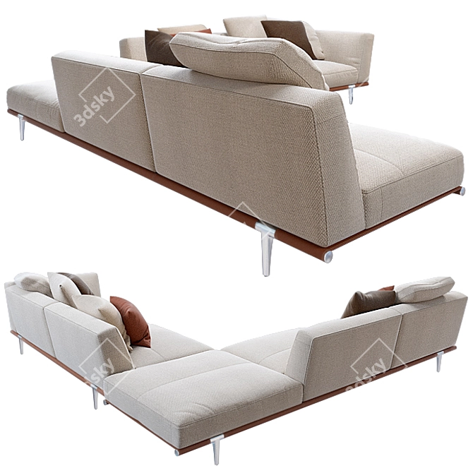 Luxurious Let It Be Sofa by Poltrona Frau 3D model image 2