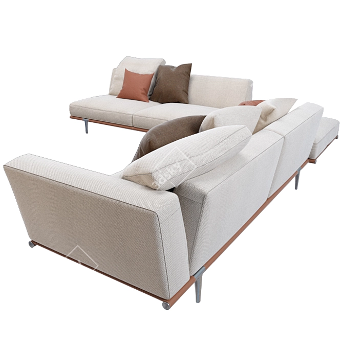 Luxurious Let It Be Sofa by Poltrona Frau 3D model image 3