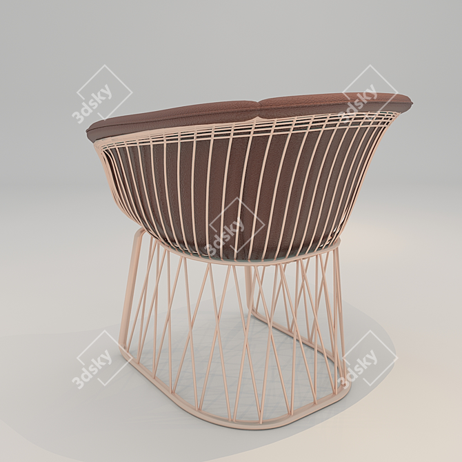 Rose Gold Lounge Chair: Modern Elegance 3D model image 2