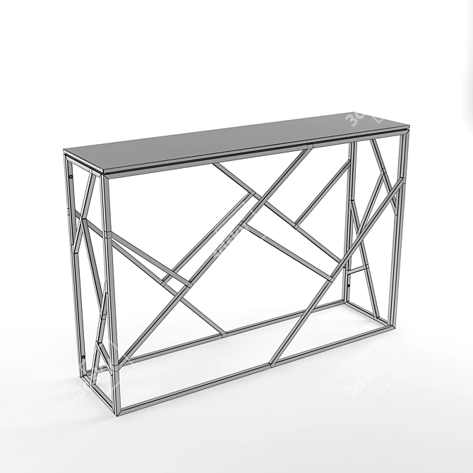 Elegant Gold Glass Console Table 3D model image 3