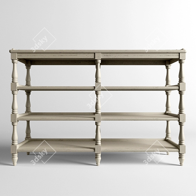 Dialma Brown Rustic Console Table 3D model image 2