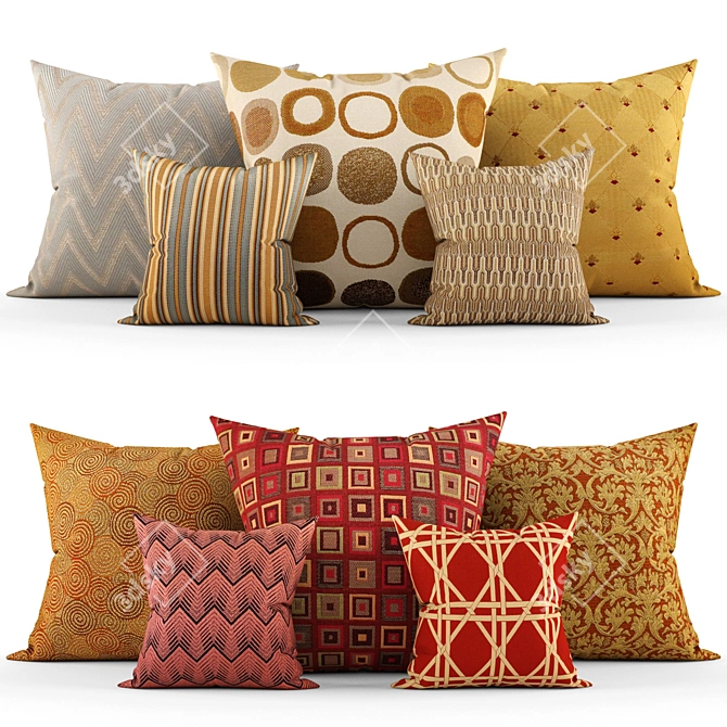 Cozy Home Decor Pillows 3D model image 1