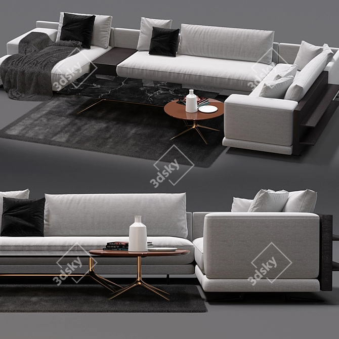 Poliform Mondrian Sofa: Sleek and Modern Furnishing 3D model image 1
