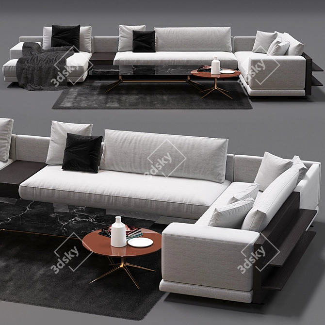 Poliform Mondrian Sofa: Sleek and Modern Furnishing 3D model image 2