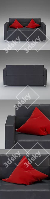 Title: Classic Red Pillow Sofa 3D model image 2