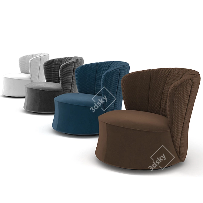 Fendi Tait Armchair: Iconic Luxury in Vibrant Colors 3D model image 1