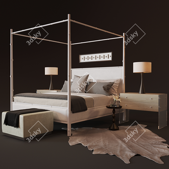 Arbor Canopy Bed: Elegant and Stylish. 3D model image 1