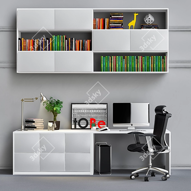 Sleek Office Cabinet: Functional & Stylish 3D model image 1