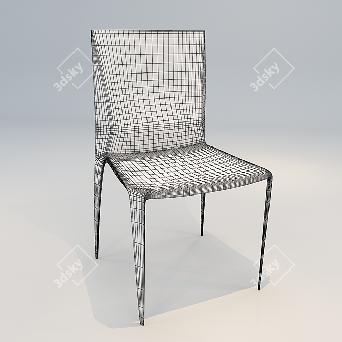 Sleek & Simple Dining Chair 3D model image 3