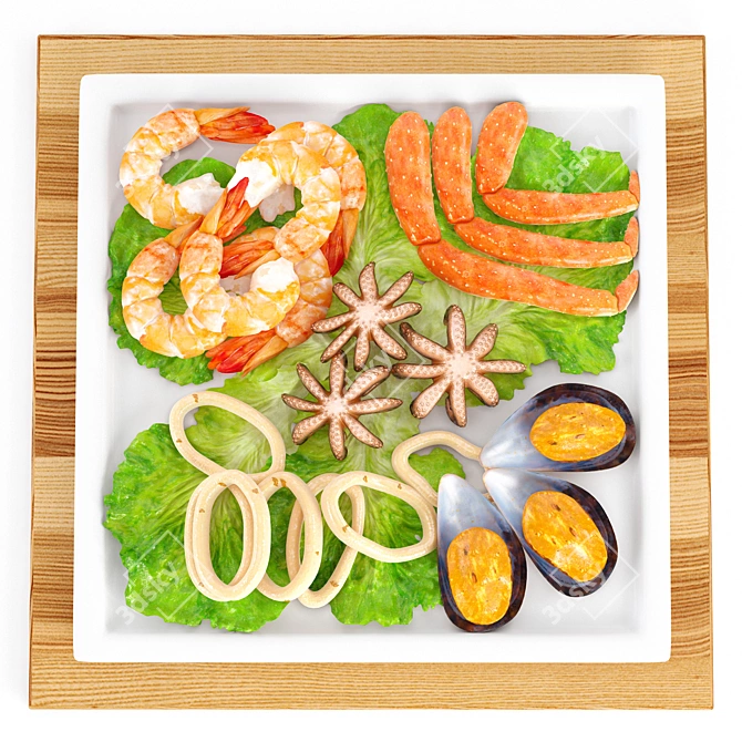 Ocean Delight Breakfast Tray 3D model image 2