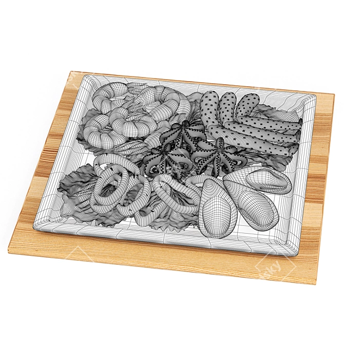 Ocean Delight Breakfast Tray 3D model image 3