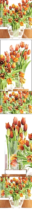 Tulip Trio: Vibrant Spring Bouquets 3D model image 2