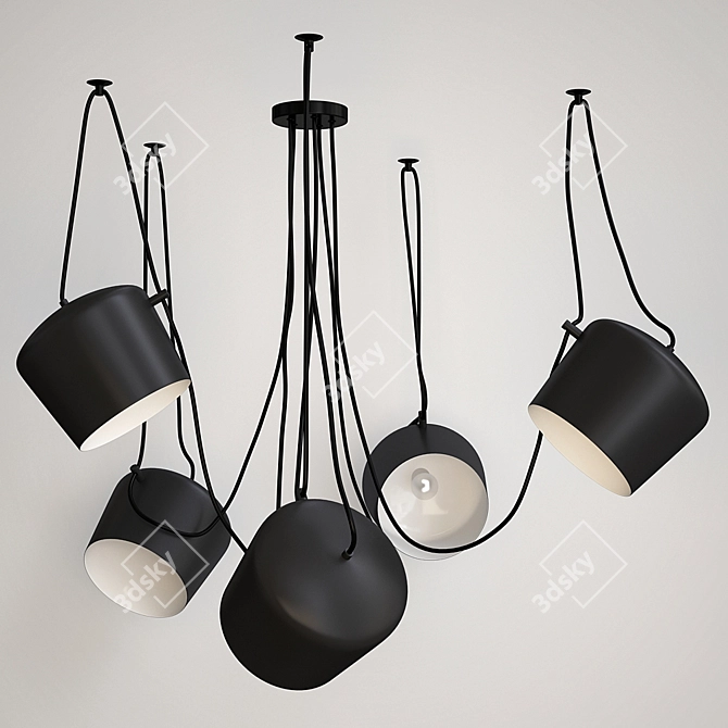 Industrial Loft Aim Suspension Light 3D model image 1