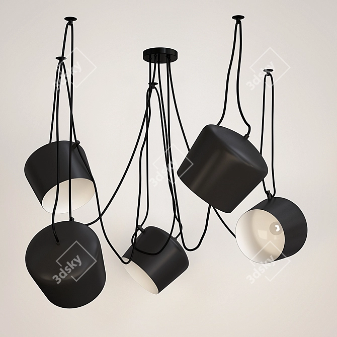 Industrial Loft Aim Suspension Light 3D model image 2