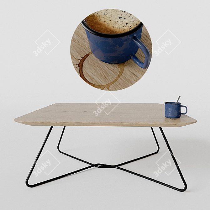 Vintage Singer Coffee Table 3D model image 1