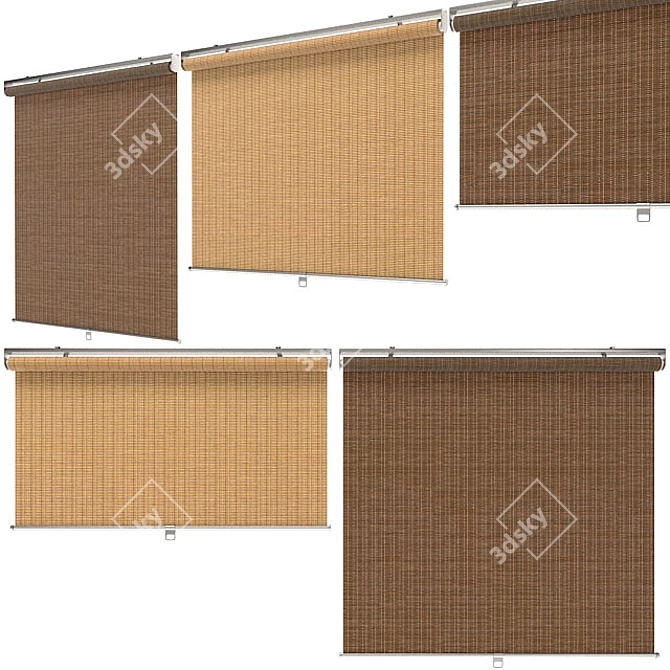 Adjustable Blind Bevel Curtains 3D model image 2