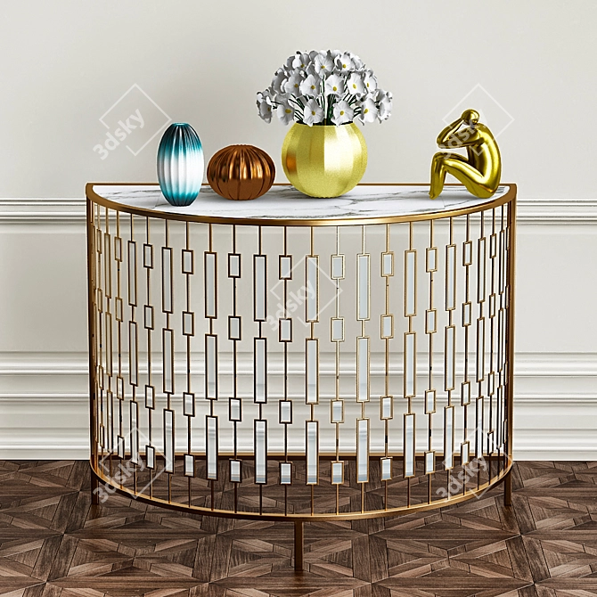 Elegant Coffee Table Set 3D model image 1