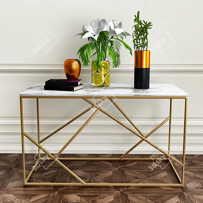 Elegant Coffee Table Set 3D model image 1