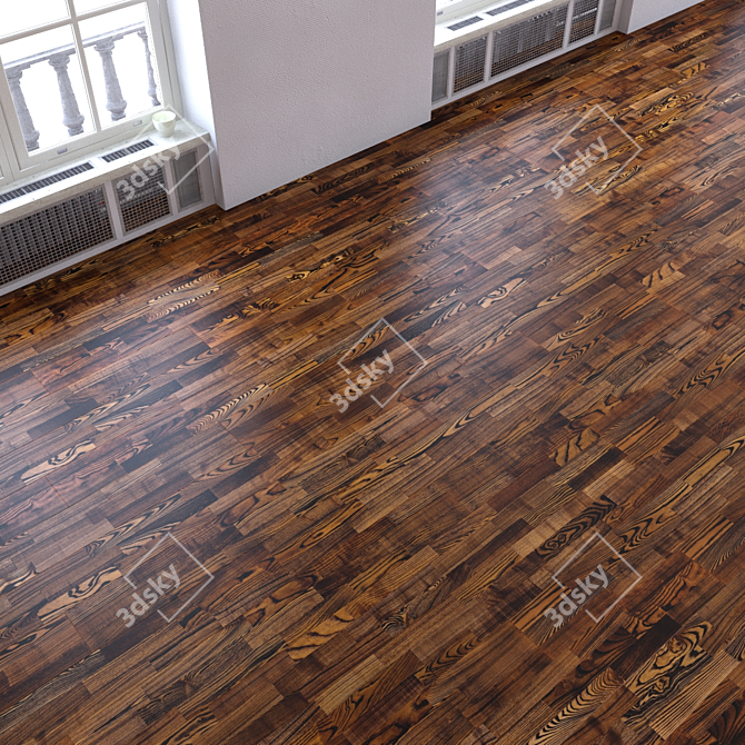 Versatile Parquet Flooring: Realistic Render with Interlocking Planks 3D model image 1