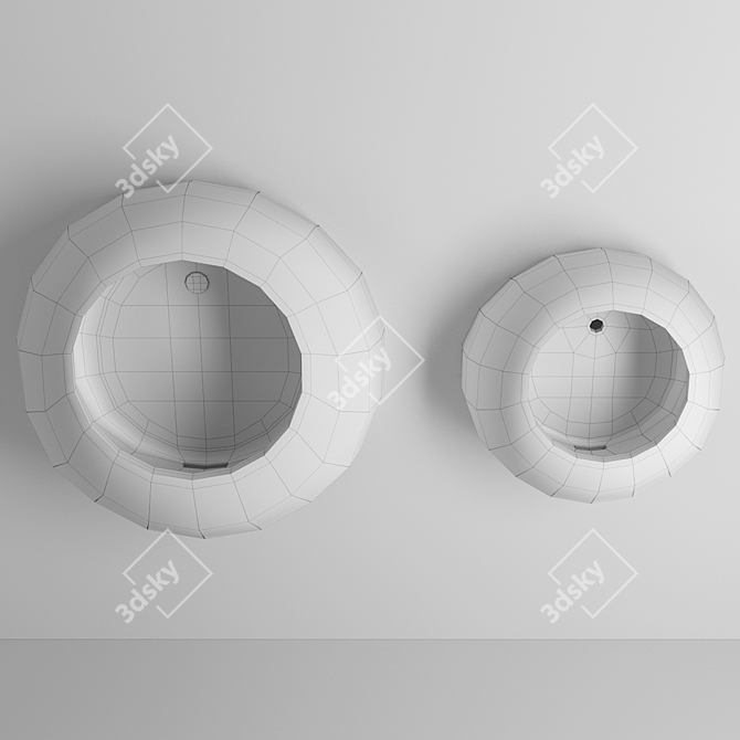 Ceramica Cielo Ball: Stylish Ceramic Urinal 3D model image 3