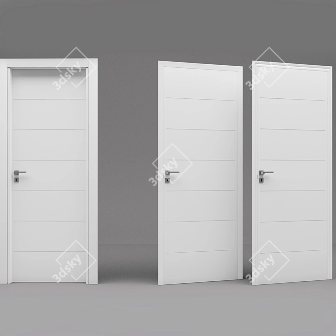 Elegant Painted Doors: Le Porte di Barausse 3D model image 1