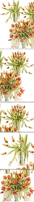 Exquisite Tulip Bouquet Collection 3D model image 2