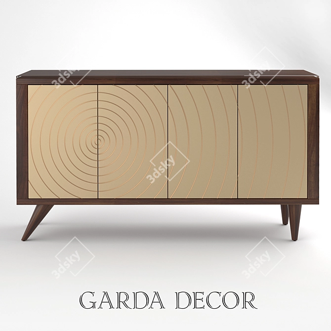 Garda Decor MDF Chest: Height 84cm, Width 157cm, Length 41cm 3D model image 1