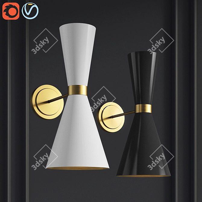 Futuristic Cairo Bra Sconce 3D model image 1