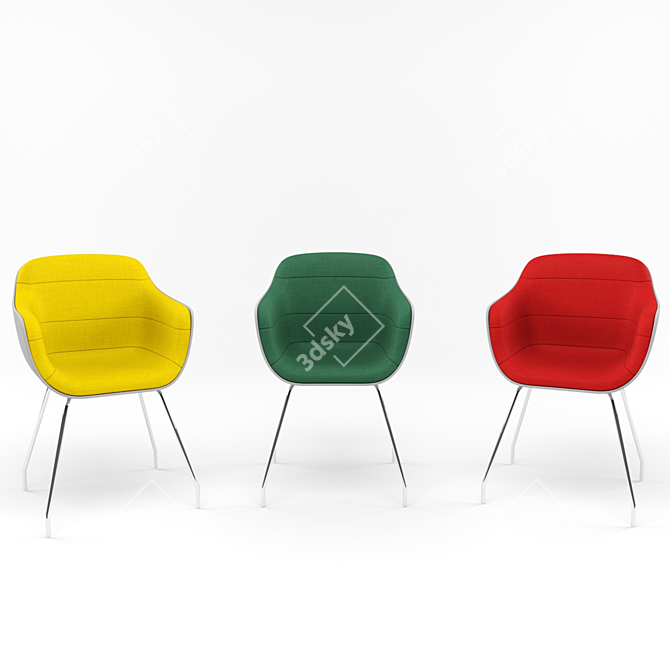 Vibrant Office Meeting Chairs 3D model image 2