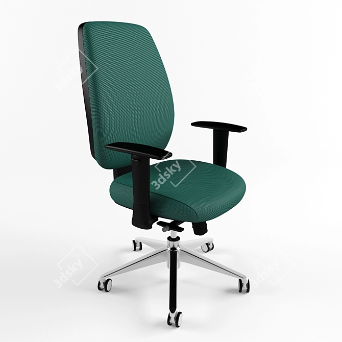 Eco-Friendly Green Ergonomic Office Chair 3D model image 1