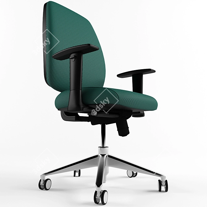 Eco-Friendly Green Ergonomic Office Chair 3D model image 2