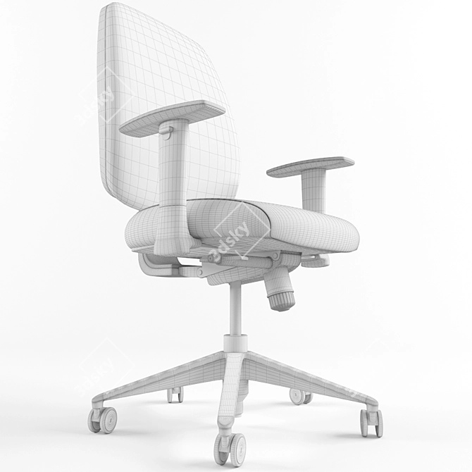 Eco-Friendly Green Ergonomic Office Chair 3D model image 3