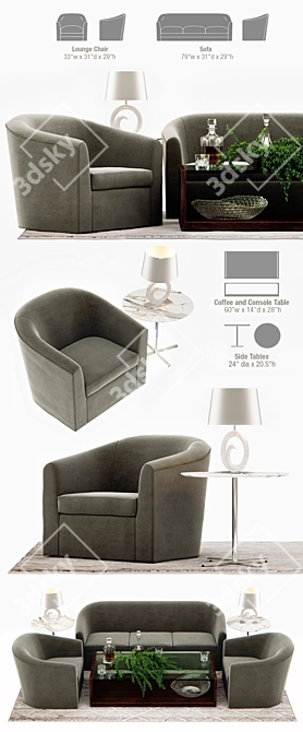 Elegant Tulip Set: Stylish Seating for Small Spaces 3D model image 2