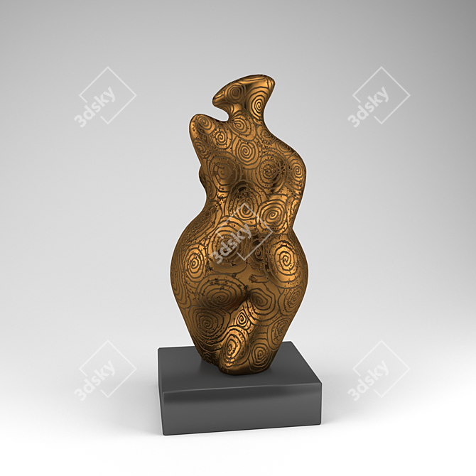 Contemporary Bronze-Inspired Interior Sculpture 3D model image 2