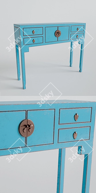 SleekRedLA Console Table 3D model image 3