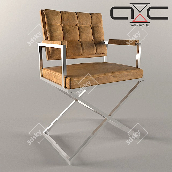 Modern Leather and Metal Executive Chair 3D model image 1