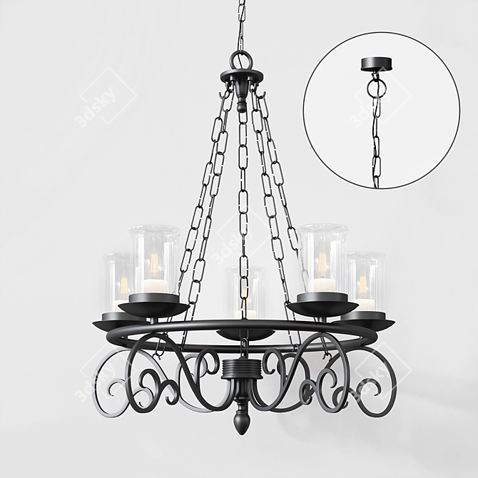 Savoy House Welch Chandelier: Elegant Illumination 3D model image 1