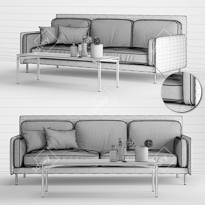 Eric Joergensen Hector EJ 480 Sofa: Sleek and Sophisticated Comfort 3D model image 3