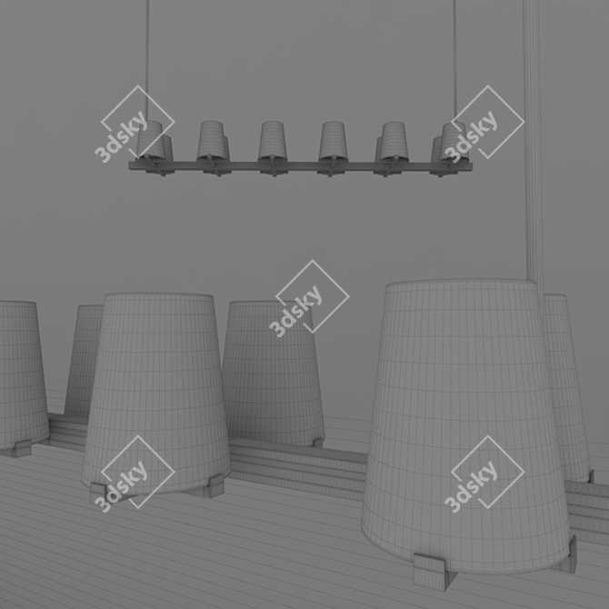 Modern Pauillac Linear Chandelier 3D model image 2