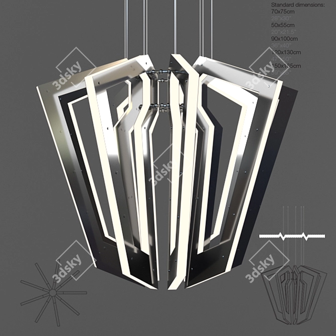 Salla Black Nickel and Gold Pendant 3D model image 1