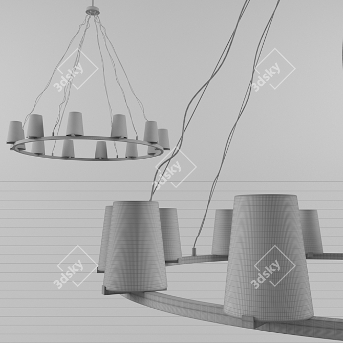 Elegant Pauillac Round Chandelier 3D model image 2