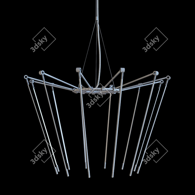 Adjustable LED Chandelier 3D model image 3