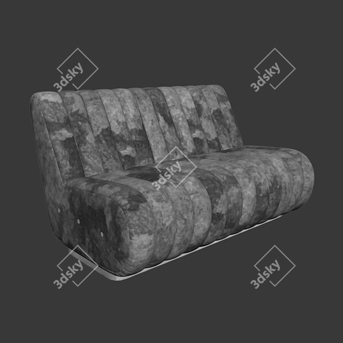 Sophia Brass & Velvet 3 Seater Sofa 3D model image 2