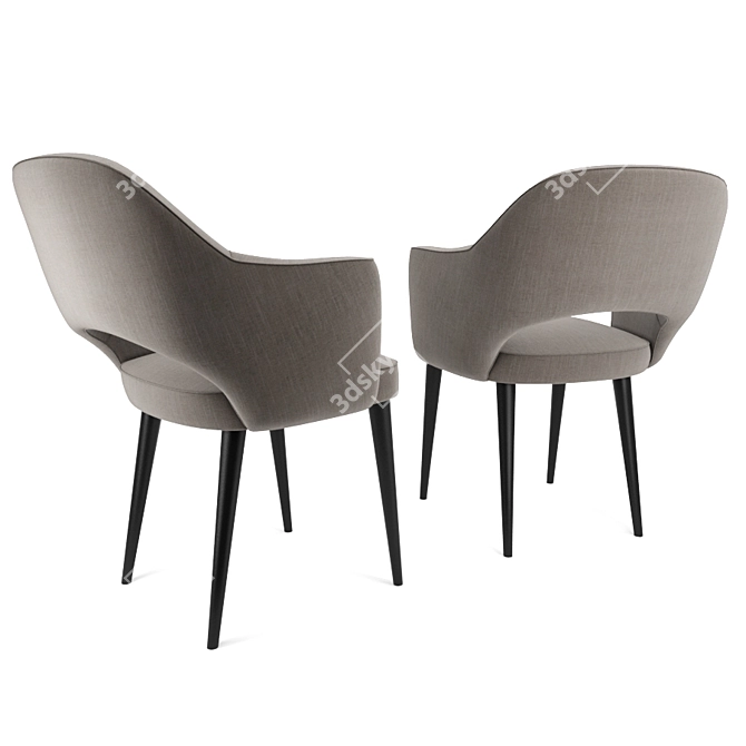 Modern Metal Leg Armchairs by Eero Saarinen 3D model image 2