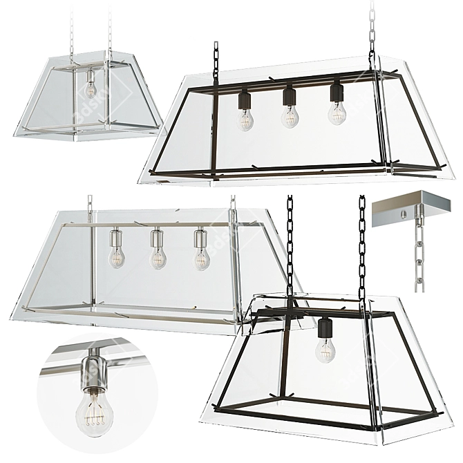 EICHHOLTZ Azure Chandeliers - Stylish Nickel and Bronze Finishes 3D model image 1